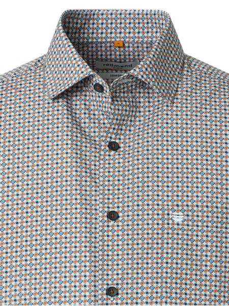 REDMOND Comfort Fit Skjorte Rød Kent Print - Visning 1