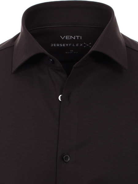 VENTI Slim Fit Skjorte Sort Kent Jersey - Visning 1