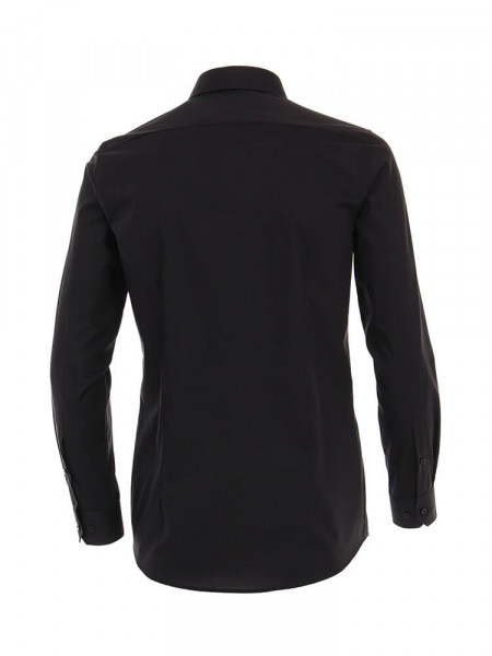 VENTI Slim Fit Skjorte Sort Kent Popeline