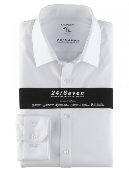 OLYMP No. Six 24/Seven super slim jersey skjorte