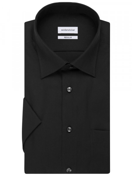 SEIDENSTICKER Regular Fit Skjorte Sort Business Kent Popeline - Visning 4