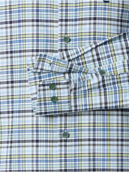 REDMOND Comfort Fit Skjorte Grøn Button-Down Fein Oxford - Visning 2
