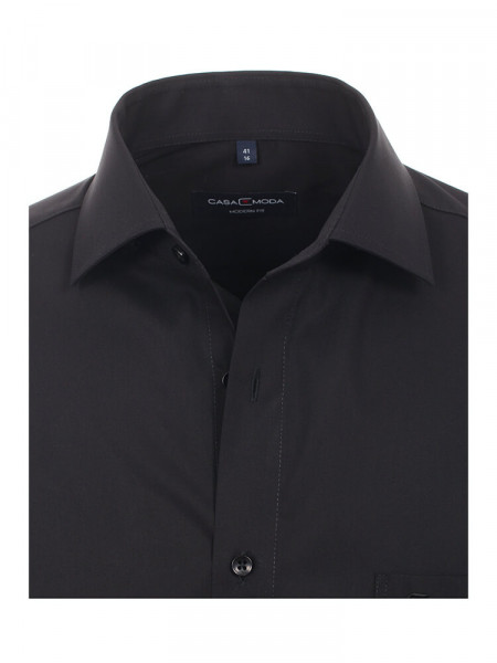 CASAMODA Regular Fit Skjorte Sort Kent Popeline - Visning 1