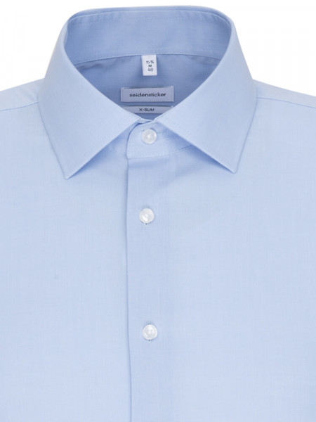 SEIDENSTICKER Extra Slim Fit Skjorte Lyseblå Business Kent Fil à Fil - Visning 2