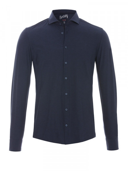 PURE Extra Slim Fit Skjorte Marine Haifisch Jersey - Visning 1