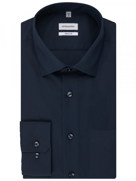 SEIDENSTICKER Regular Fit Skjorte Marine Business Kent Popeline - Visning 4