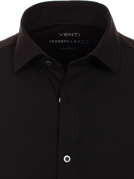 VENTI Regular Fit Skjorte Sort Kent Jersey - Visning 1