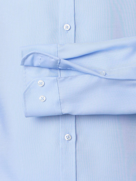 VENTI Slim Fit Skjorte Lyseblå Stehkragen Struktur - Visning 2