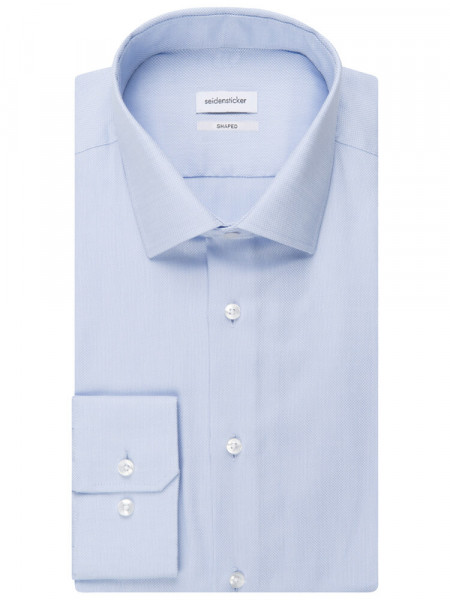 SEIDENSTICKER Tailored Fit Skjorte Lyseblå Business Kent Struktur - Visning 4