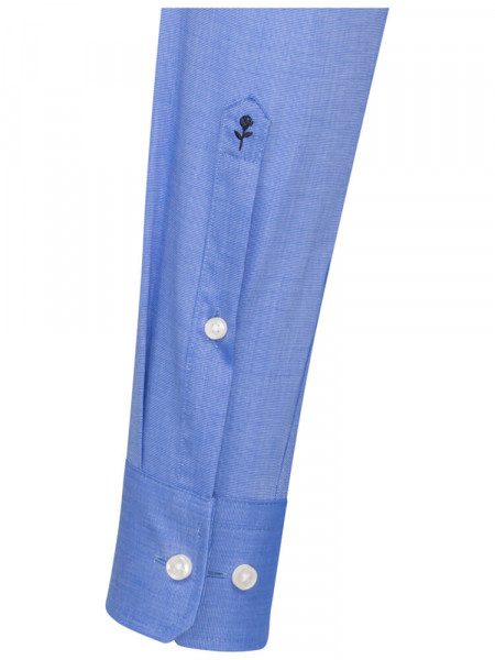 SEIDENSTICKER Regular Fit Skjorte Medium blå Business Kent Fil à Fil - Visning 1