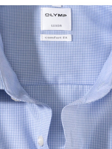 OLYMP Comfort Fit Skjorte Medium blå New Kent Popeline - Visning 1