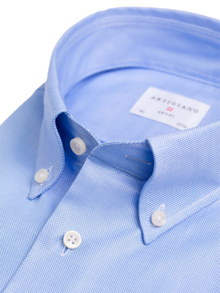 ARTIGIANO Regular Fit Skjorte Lyseblå Button-Down Fein Oxford