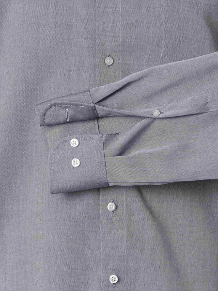 VENTI Comfort Fit Skjorte Røgblå Button-Down Fein Oxford - Visning 2