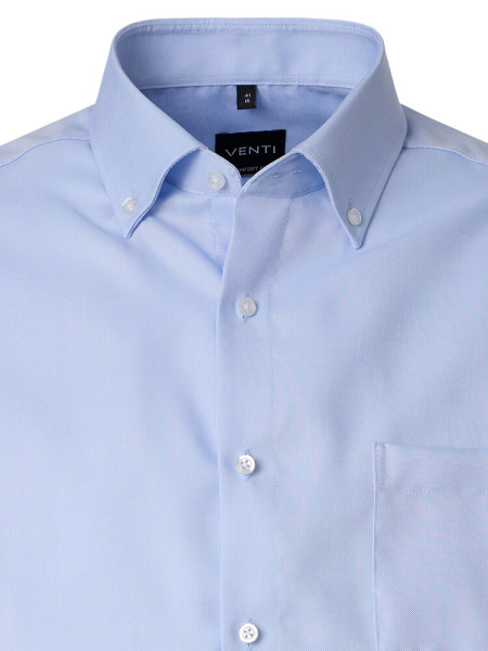 VENTI Comfort Fit Skjorte Lyseblå Button-Down Fein Oxford - Visning 1