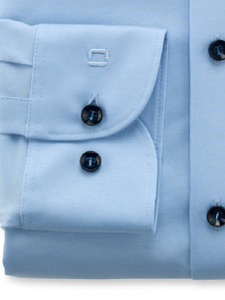 OLYMP Slim Fit Skjorte Lyseblå New York Kent Jersey - Visning 2