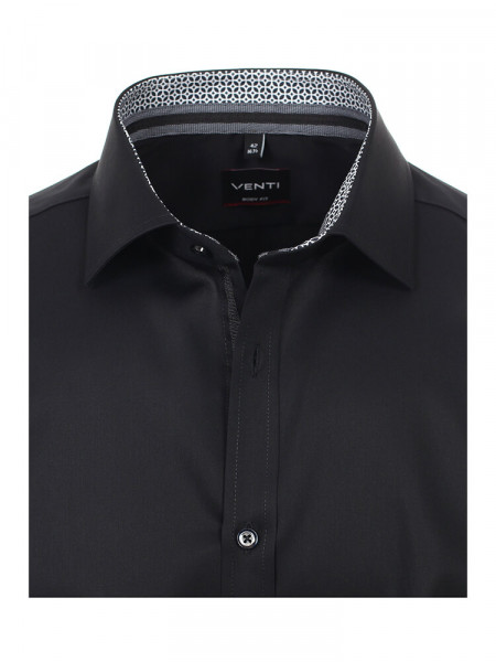 VENTI Slim Fit Skjorte Sort Kent Twill - Visning 1