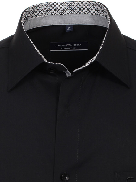 CASAMODA Comfort Fit Skjorte Sort Kent Popeline - Visning 1