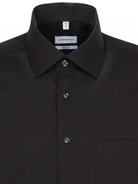 SEIDENSTICKER Regular Fit Skjorte Sort Business Kent Popeline - Visning 2