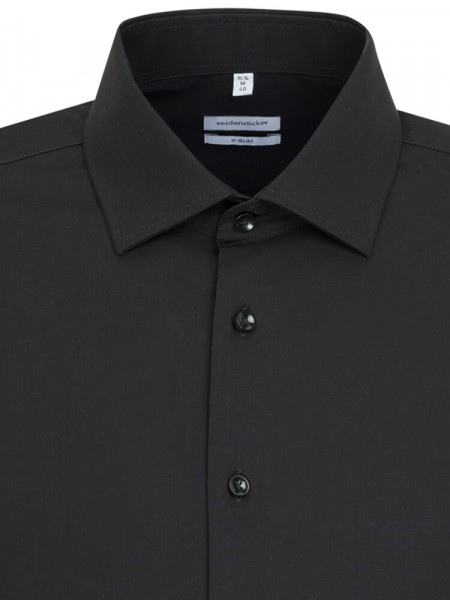 SEIDENSTICKER Extra Slim Fit Skjorte Sort Business Kent Popeline - Visning 2