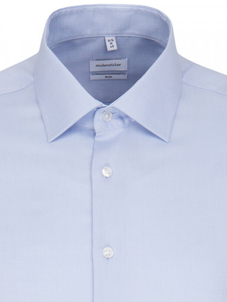 SEIDENSTICKER Slim Fit Skjorte Lyseblå Business Kent Struktur - Visning 2