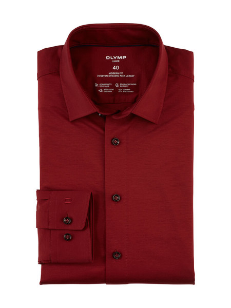 OLYMP Luxor 24/Seven modern fit jersey skjorte