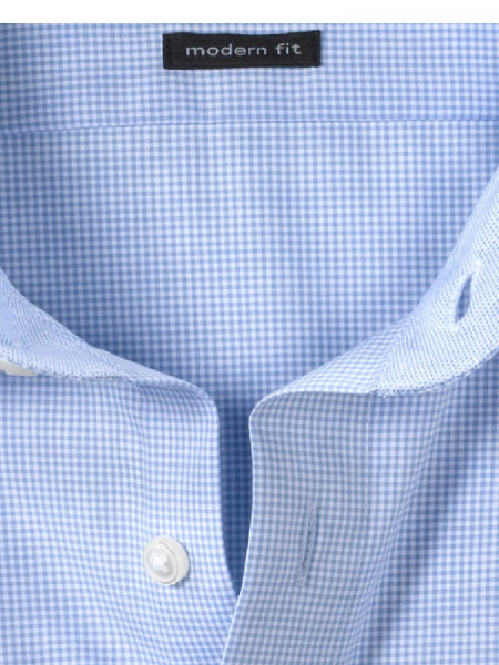 OLYMP Regular Fit Skjorte Lyseblå New Kent Popeline - Visning 1