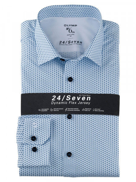 OLYMP No. Six 24/Seven super slim jersey skjorte