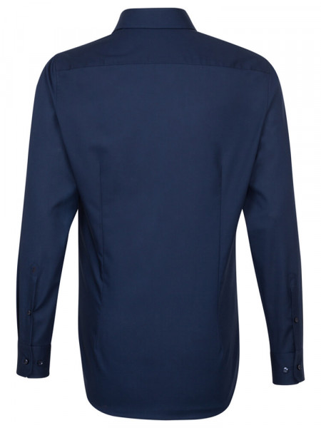 SEIDENSTICKER Tailored Fit Skjorte Marine Business Kent Popeline