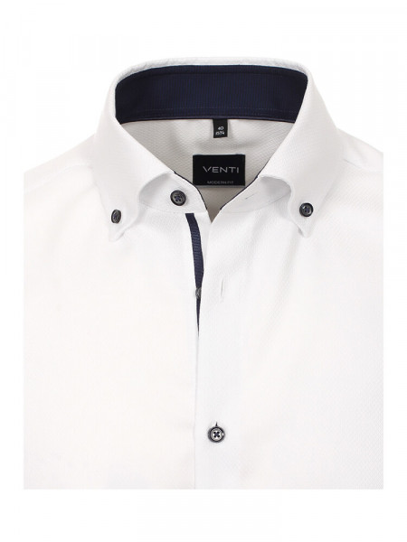VENTI Regular Fit Skjorte Hvid Button-Down Dobby - Visning 1