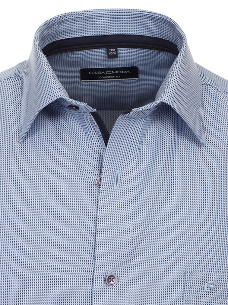 CASAMODA Comfort Fit Skjorte Medium blå Kent Struktur - Visning 1