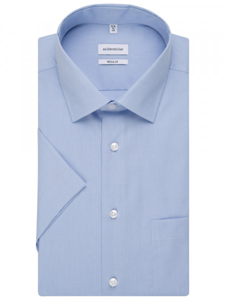 SEIDENSTICKER Regular Fit Skjorte Lyseblå Business Kent Fil à Fil - Visning 4