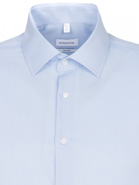 SEIDENSTICKER Tailored Fit Skjorte Lyseblå Business Kent Fil à Fil - Visning 2