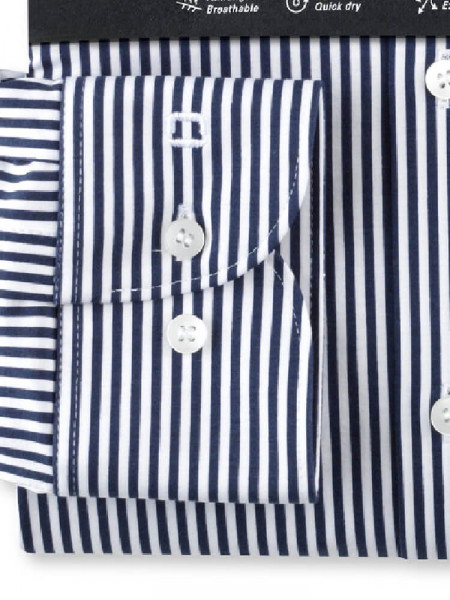 OLYMP Slim Fit Skjorte Marine Kent Jersey - Visning 2