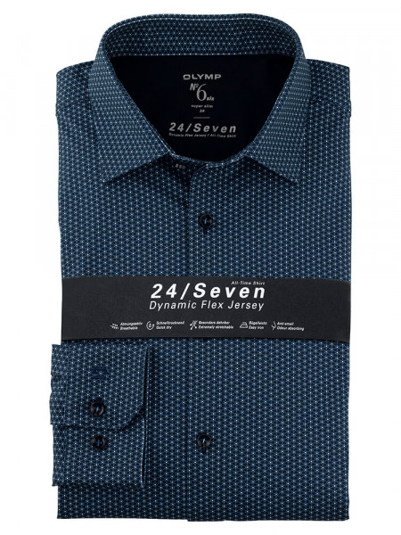 OLYMP No. Six 24/Seven super slim jersey skjorte