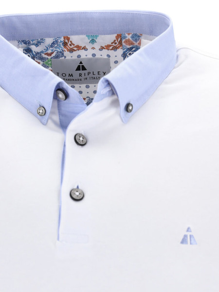 TOM RIPLEY Polo Hvid Extrafeine Qualität - Visning 1