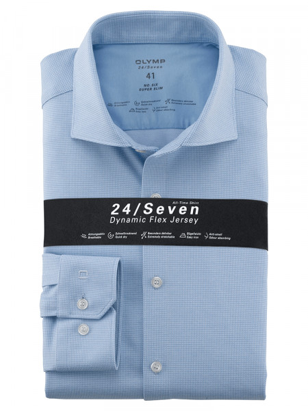 OLYMP No. Six 24/Seven super slim jersey skjorte