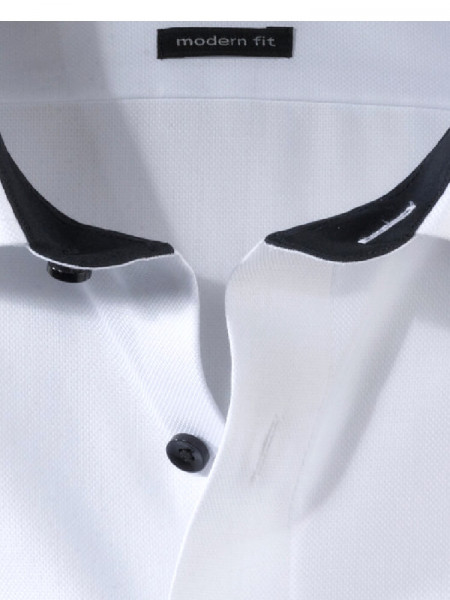 OLYMP Regular Fit Skjorte Hvid Global Kent Struktur - Visning 1