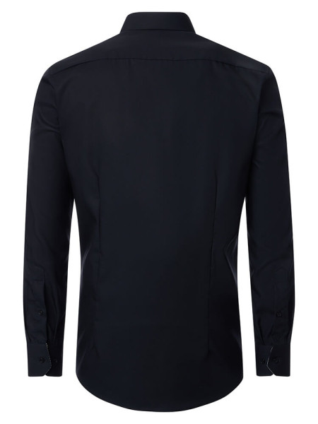 VENTI Comfort Fit Skjorte Sort Kent Popeline