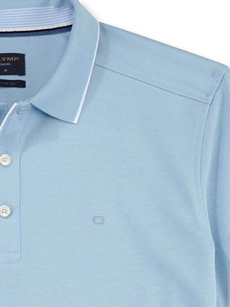 OLYMP Polo Lyseblå Extrafeine Qualität