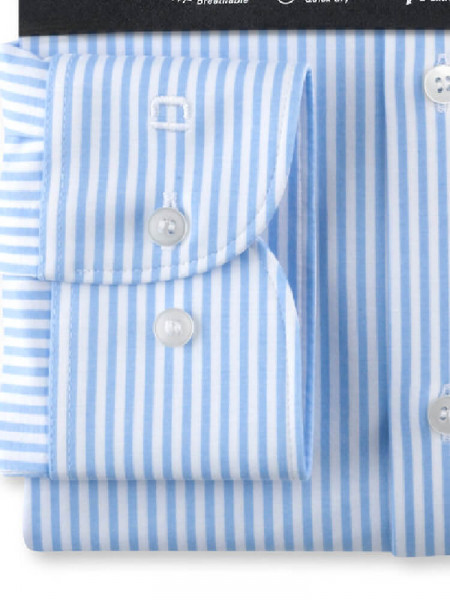 OLYMP Slim Fit Skjorte Mørkeblå Kent Jersey - Visning 2