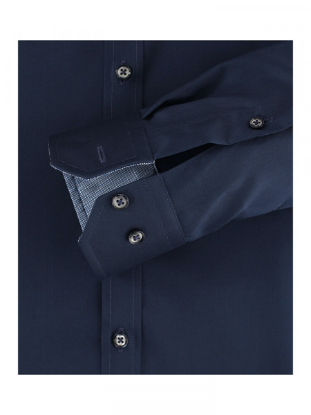 VENTI Slim Fit Skjorte Marine Kent Twill - Visning 2