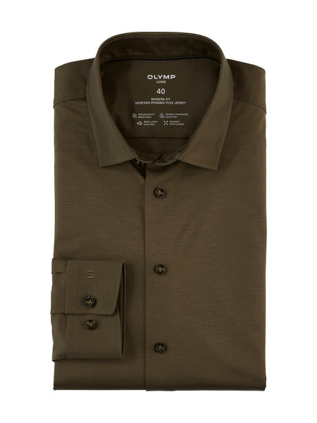 OLYMP Luxor 24/Seven modern fit jersey skjorte