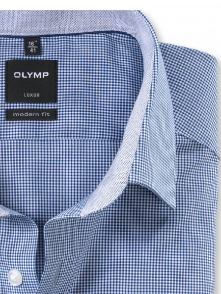 OLYMP Regular Fit Skjorte Medium blå New Kent Popeline
