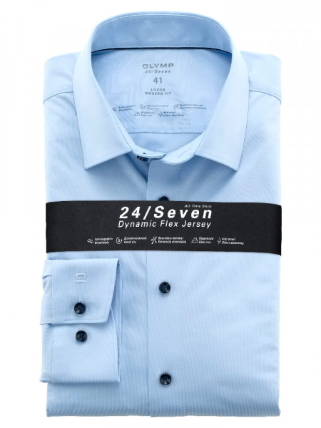 OLYMP Luxor 24/Seven modern fit jersey skjorte