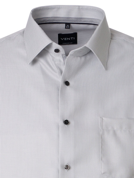 VENTI Comfort Fit Skjorte Lysegrå Kent Struktur - Visning 1
