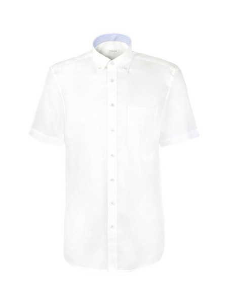 SEIDENSTICKER Regular Fit Skjorte Hvid Button-Down Struktur