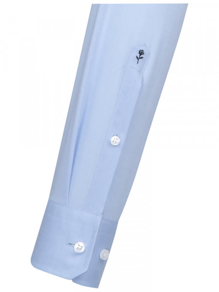 SEIDENSTICKER Regular Fit Skjorte Lyseblå Business Kent Fil à Fil - Visning 1