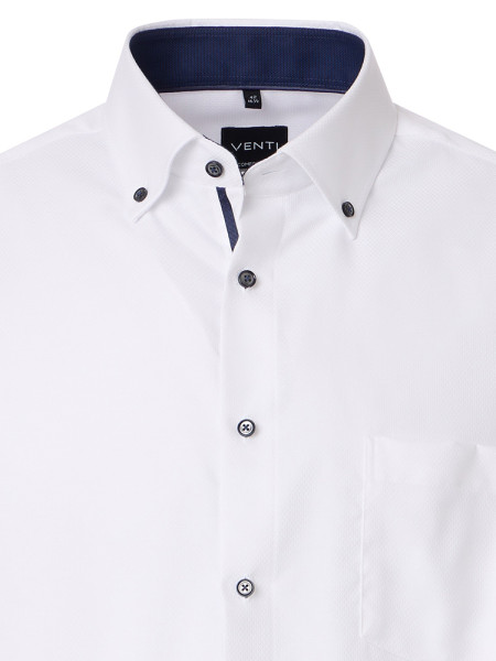 VENTI Comfort Fit Skjorte Hvid Button-Down Struktur - Visning 1