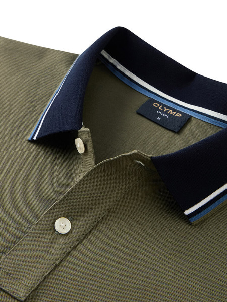 OLYMP Polo Mørkegrøn Piqué