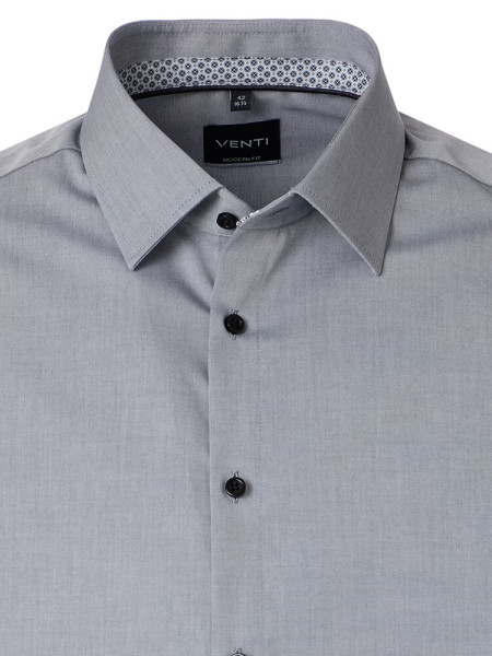 VENTI Regular Fit Skjorte Antracit Kent Popeline - Visning 1